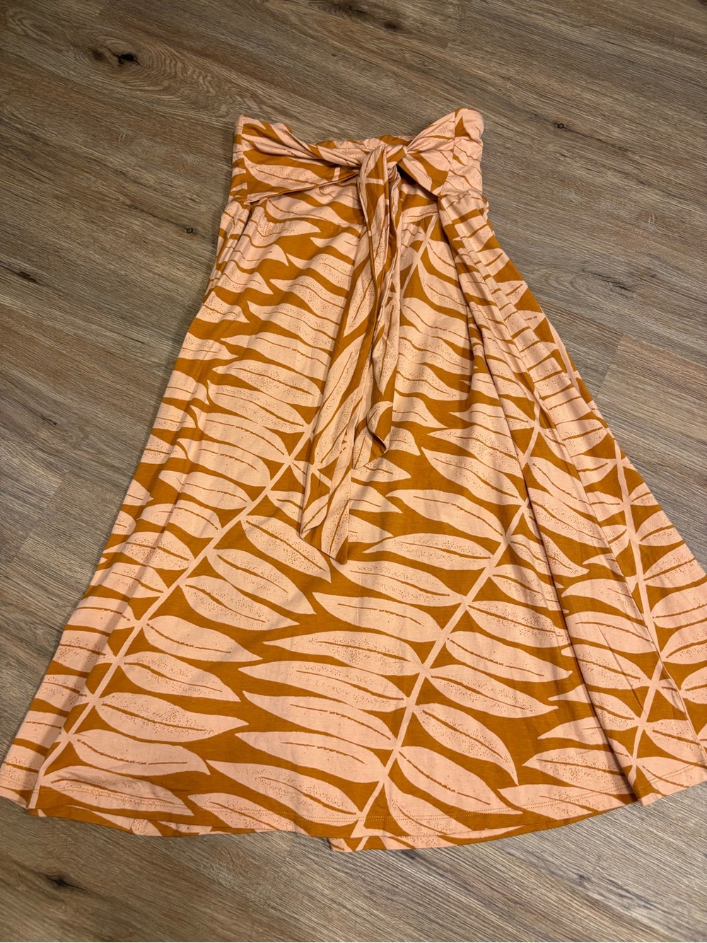 Patagonia Peach and Burnt Orange Maxi Skirt with Tie Waist